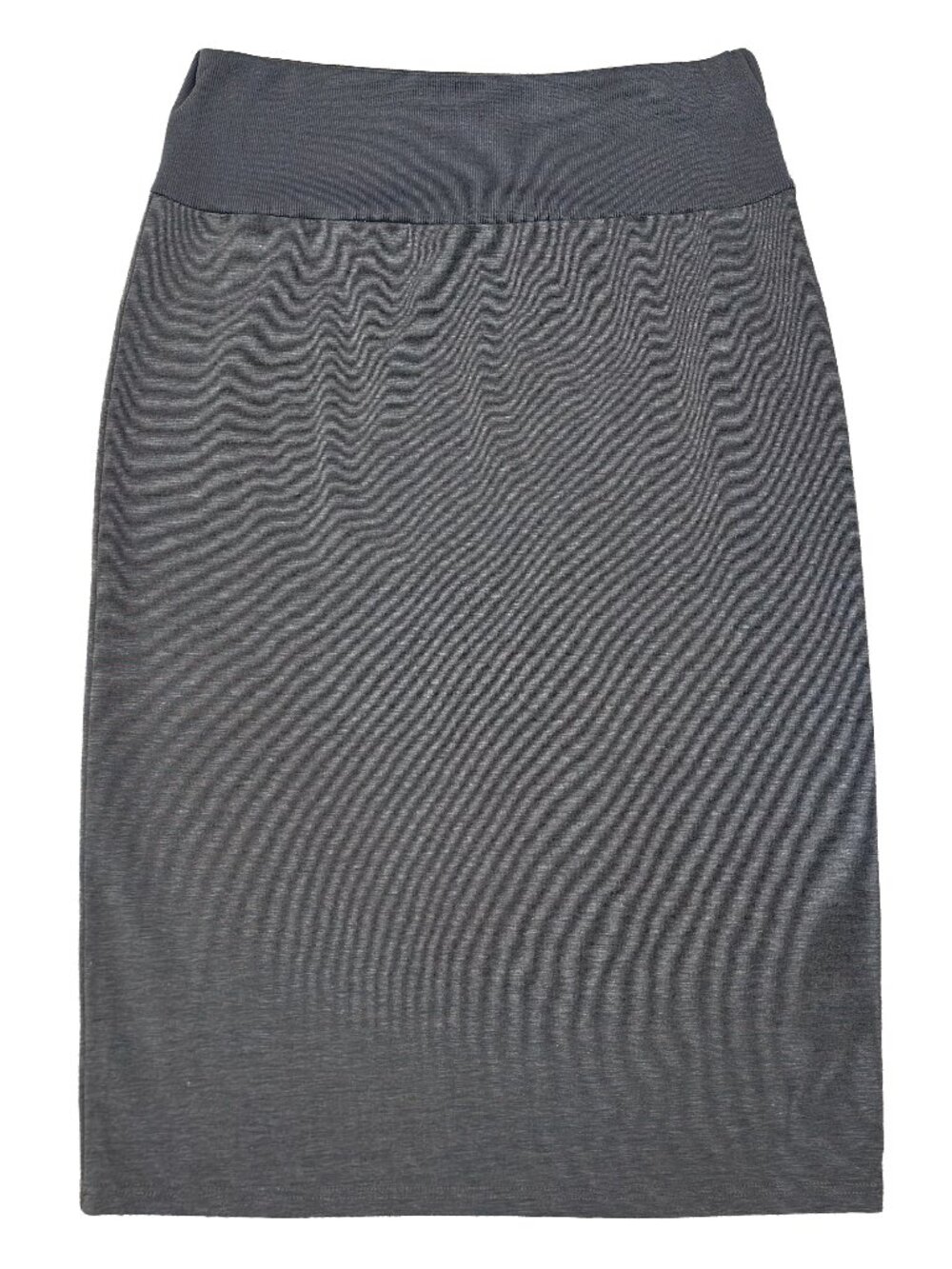 Jeanyes Collection Women’s Large Heather Grey Jersey Pencil Skirt Elastic Waist